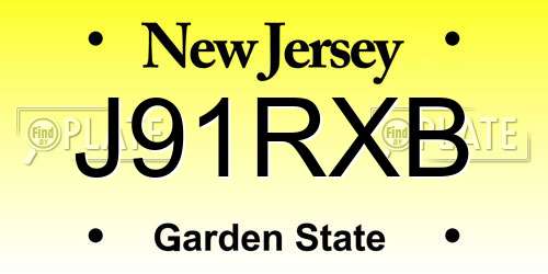 J91RXB New Jersey License Plate