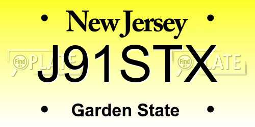 J91STX New Jersey License Plate