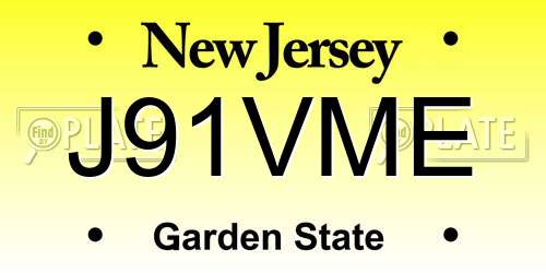 J91VME New Jersey License Plate