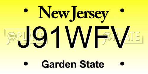 J91WFV New Jersey License Plate