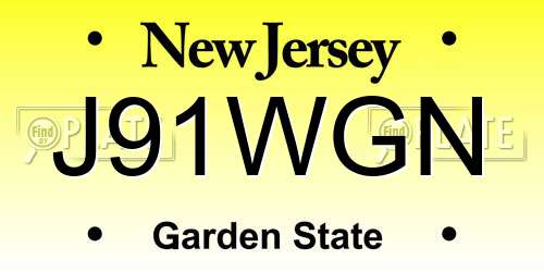 J91WGN New Jersey License Plate