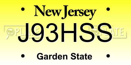 J93HSS New Jersey License Plate
