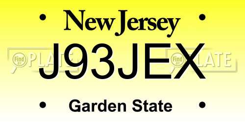 J93JEX New Jersey License Plate
