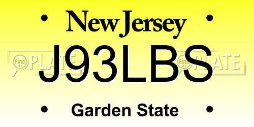 J93LBS New Jersey License Plate