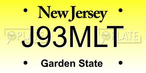 J93MLT New Jersey License Plate