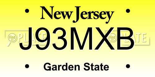 J93MXB New Jersey License Plate