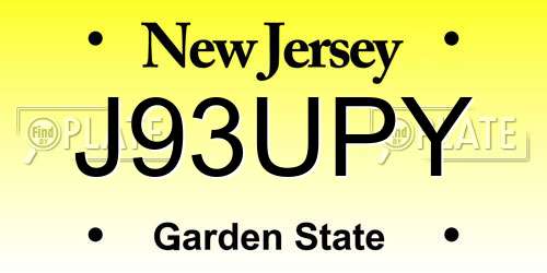 J93UPY New Jersey License Plate