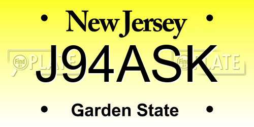 J94ASK New Jersey License Plate