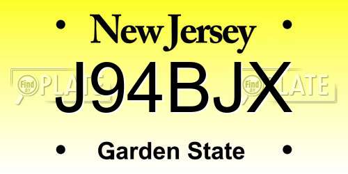 J94BJX New Jersey License Plate