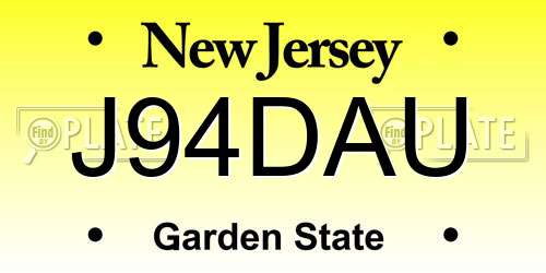 J94DAU New Jersey License Plate