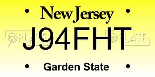 J94FHT New Jersey License Plate