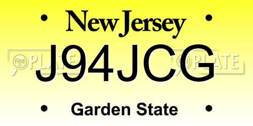 J94JCG New Jersey License Plate