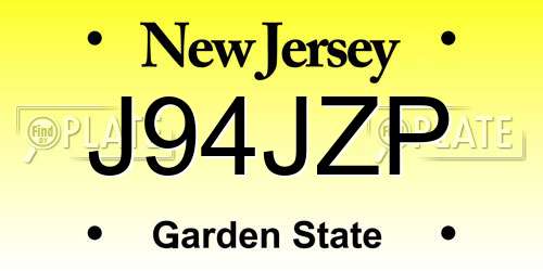J94JZP New Jersey License Plate