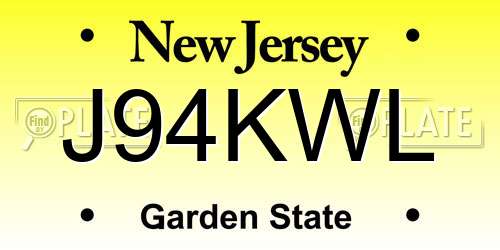 J94KWL New Jersey License Plate