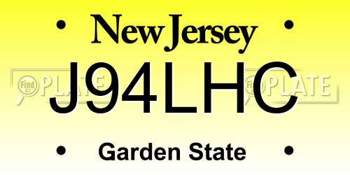 J94LHC New Jersey License Plate