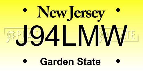 J94LMW New Jersey License Plate