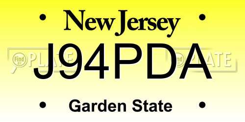 J94PDA New Jersey License Plate