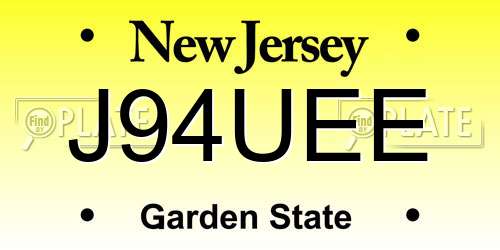 J94UEE New Jersey License Plate