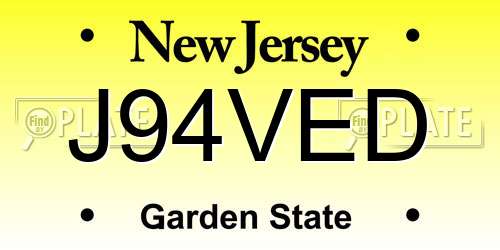 J94VED New Jersey License Plate