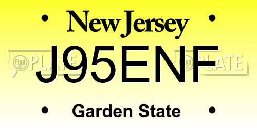 J95ENF New Jersey License Plate