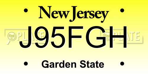 J95FGH New Jersey License Plate