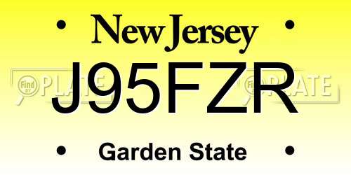 J95FZR New Jersey License Plate