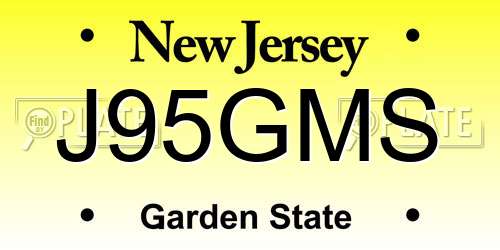 J95GMS New Jersey License Plate