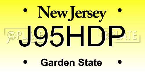 J95HDP New Jersey License Plate