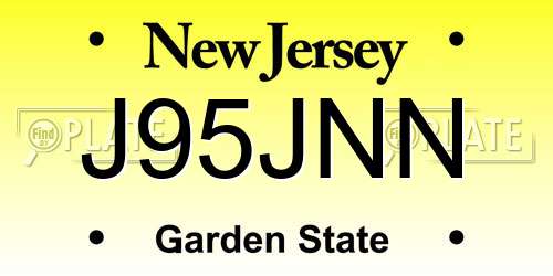 J95JNN New Jersey License Plate