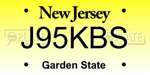 J95KBS New Jersey License Plate