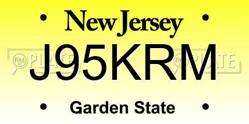 J95KRM New Jersey License Plate
