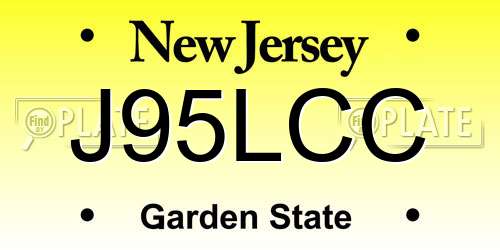 J95LCC New Jersey License Plate