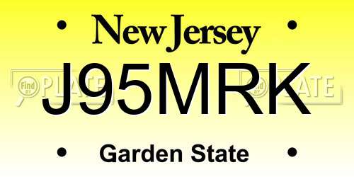 J95MRK New Jersey License Plate