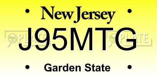 J95MTG New Jersey License Plate