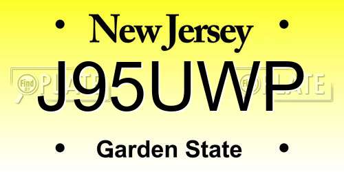 J95UWP New Jersey License Plate