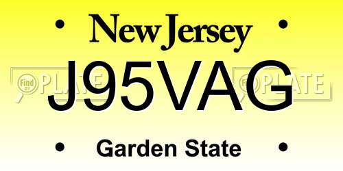 J95VAG New Jersey License Plate