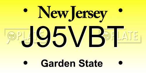 J95VBT New Jersey License Plate