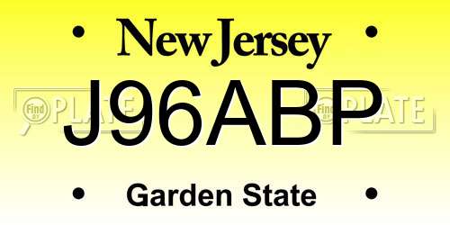 J96ABP New Jersey License Plate
