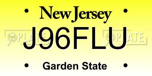 J96FLU New Jersey License Plate