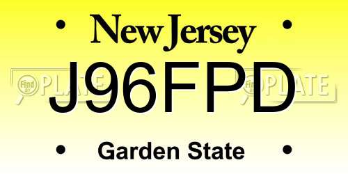 J96FPD New Jersey License Plate