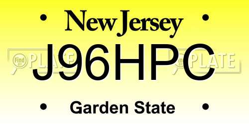 J96HPC New Jersey License Plate