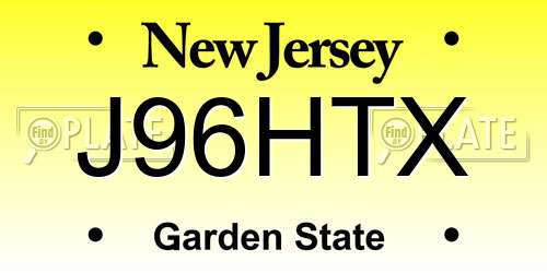 J96HTX New Jersey License Plate