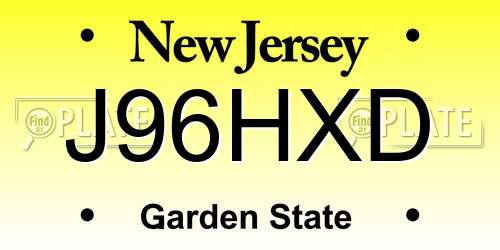 J96HXD New Jersey License Plate