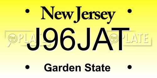 J96JAT New Jersey License Plate
