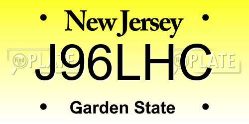 J96LHC New Jersey License Plate