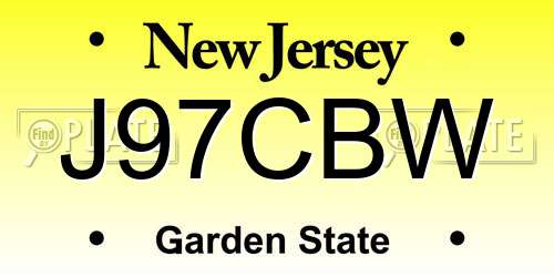 J97CBW New Jersey License Plate