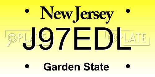 J97EDL New Jersey License Plate
