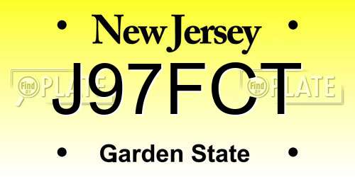 J97FCT New Jersey License Plate