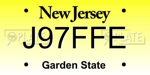 J97FFE New Jersey License Plate