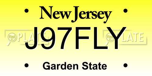 J97FLY New Jersey License Plate